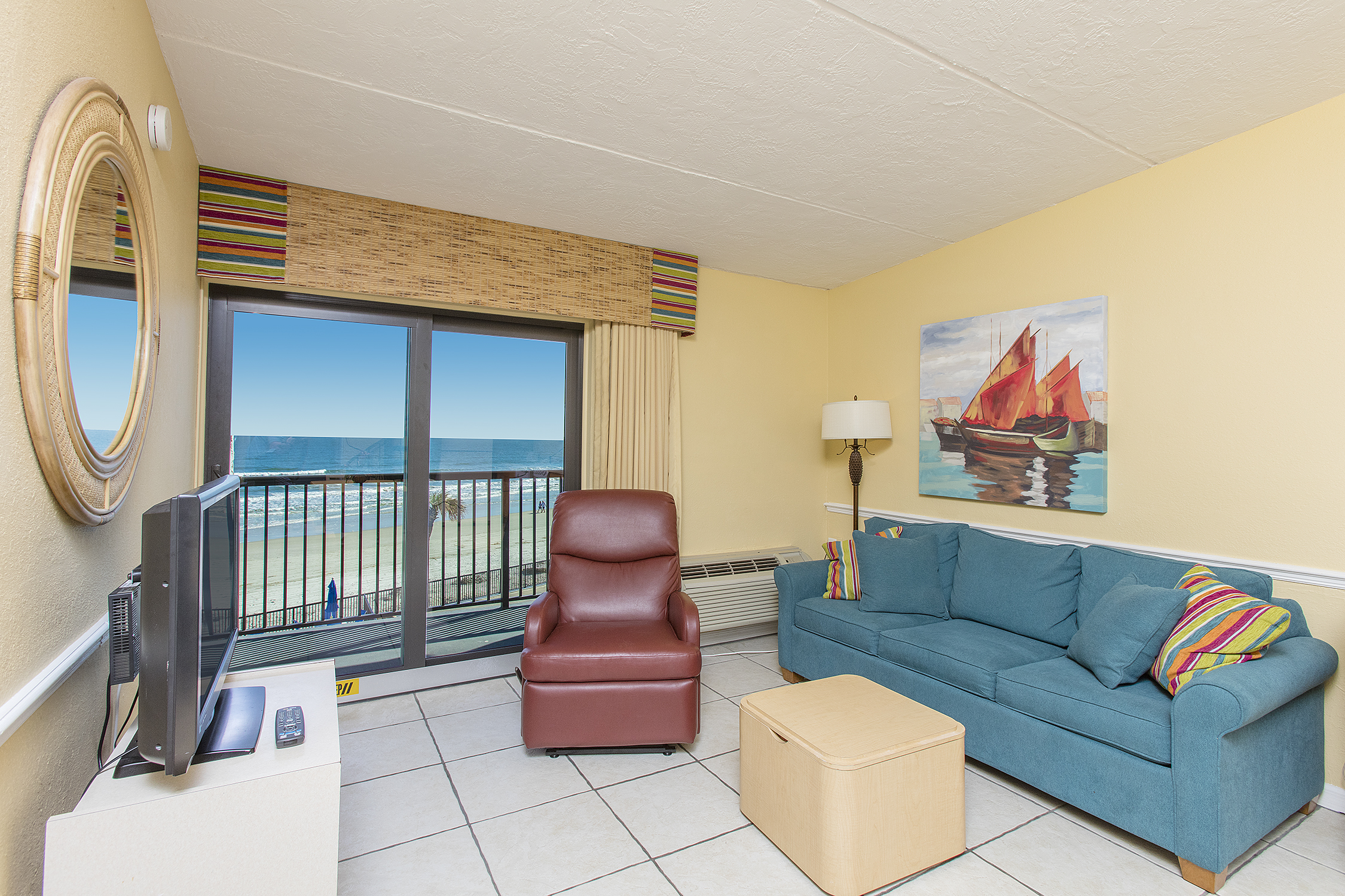 LIVING AREA WITH OCEAN FRONT VIEW